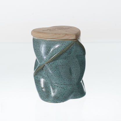 Pulvis Art Urns Small Size Urn Cremation Urn "Nexus" - 3D Printed Ceramic Urn | Oily Green | Keepsake