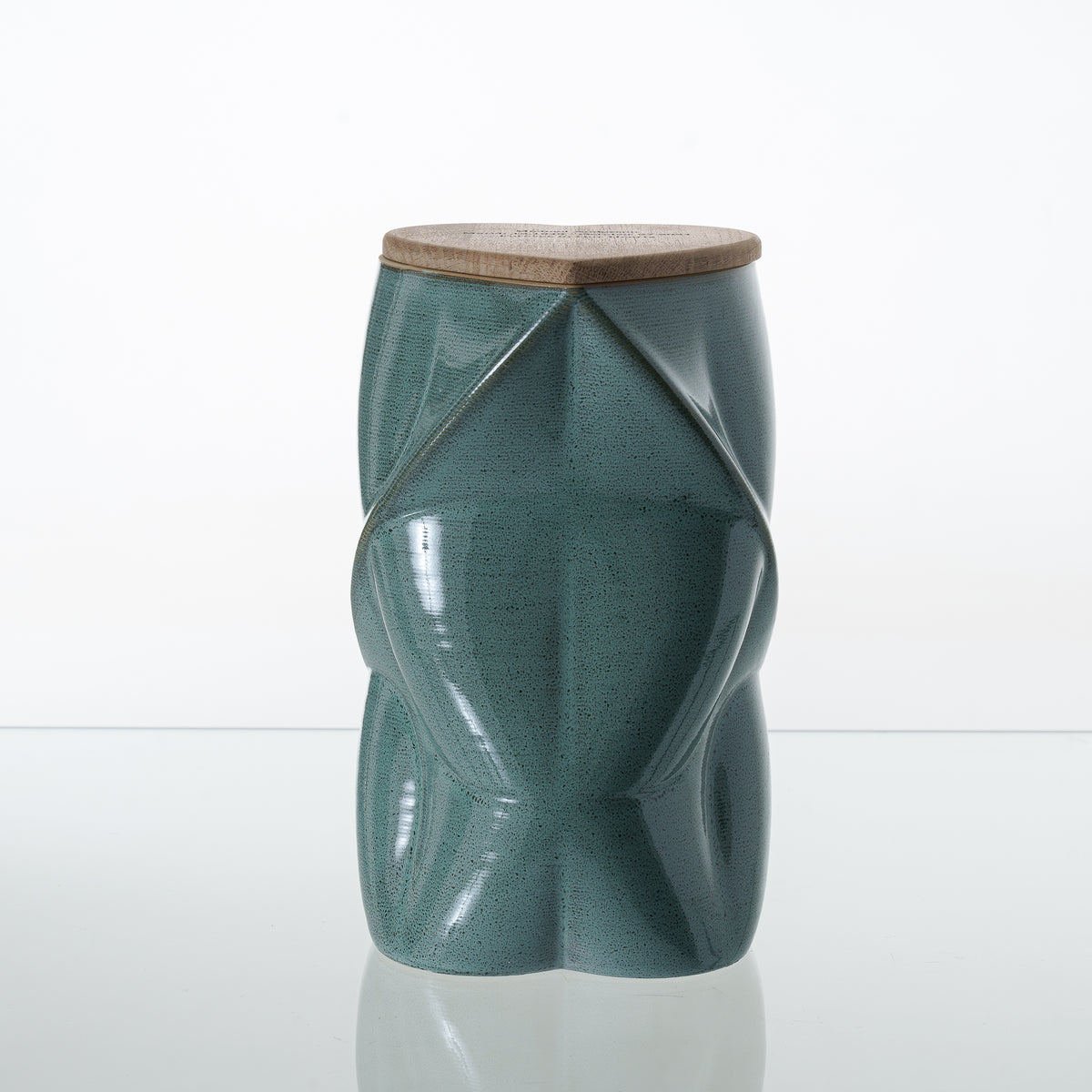 Pulvis Art Urns Adult Size Urn Cremation Urn "Nexus" - 3D Printed Ceramic Urn | Oily Green | Large