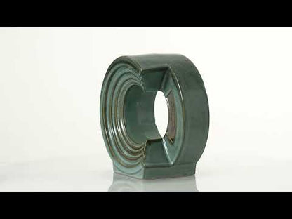 Pulvis Art Urns Adult Size Urn Cremation Urn "Solace" - Adult Memorial Urn | Oily Green Melange | Ceramic