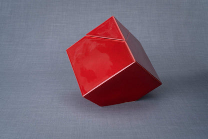 Abstract Cremation Urn for Ashes - Red | Large | Ceramic