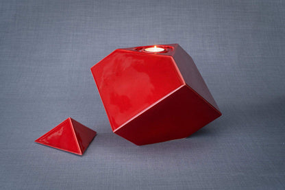 Abstract Cremation Urn for Ashes - Red | Large | Ceramic