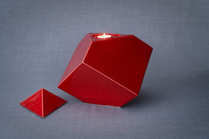 Abstract Cremation Urn for Ashes - Red | Large | Ceramic