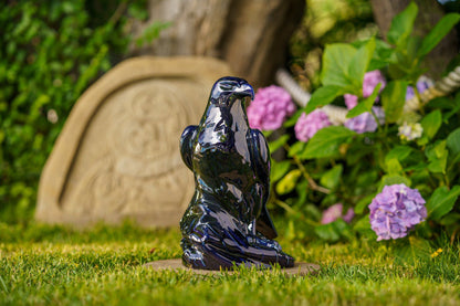 Pulvis Art Urns Adult Size Urn Aquilae Military Memorial For Cremation Ashes  - Large | Cobalt Metallic | Ceramic