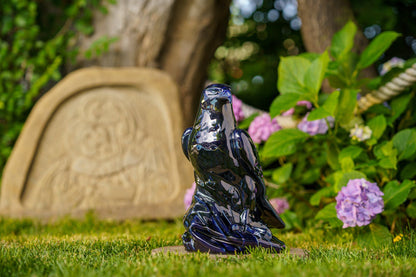 Pulvis Art Urns Adult Size Urn Aquilae Military Memorial For Cremation Ashes  - Large | Cobalt Metallic | Ceramic