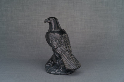Aquilae Handmade Urn For Cremation Ashes - Large | Dark Matte | Ceramic / Military Eagle Urn / Veteran Urn