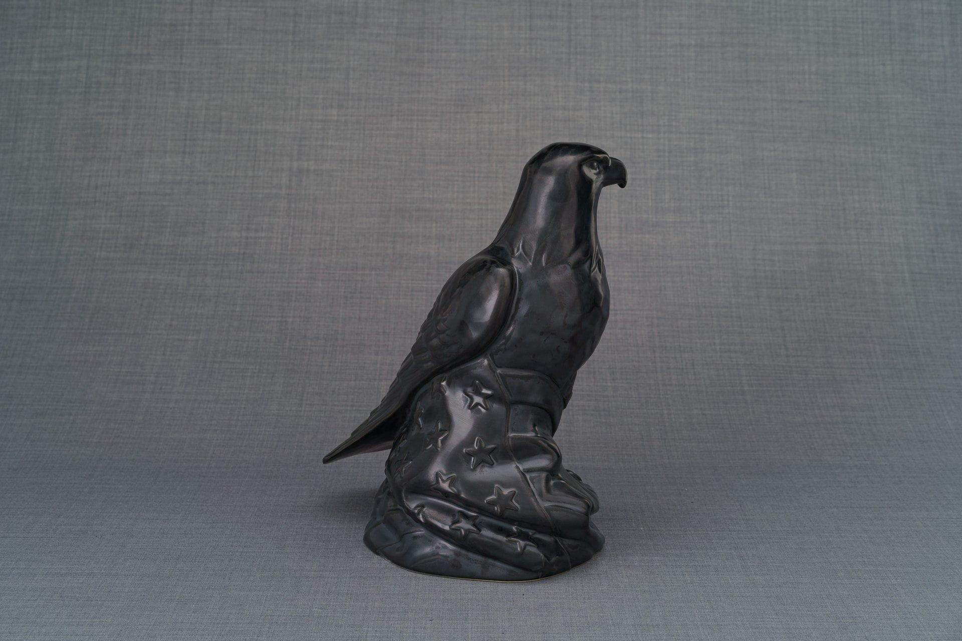 Aquilae Handmade Urn For Cremation Ashes - Large | Dark Matte | Ceramic / Military Eagle Urn / Veteran Urn