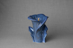 Calla Flower Memorial Urn for Ashes - Medium | Blue Melange