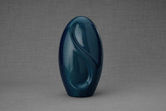 Carbon Fiber Cremation Urn "Eternity" - Twill Weave Carbon | Blue