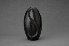 Carbon Fiber Cremation Urn "Eternity" - Twill Weave Carbon | Black