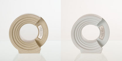 Pulvis Art Urns Adult Size Urn Craquelure / White Matte / YES (+60$) Companion Urn "Solace" - Memorial Urn for Two | Ceramic Double Urn