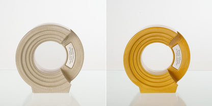 Pulvis Art Urns Adult Size Urn Craquelure / Amber Yellow / YES (+60$) Companion Urn "Solace" - Memorial Urn for Two | Ceramic Double Urn