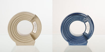 Pulvis Art Urns Adult Size Urn Craquelure / Blue Melange / YES (+60$) Companion Urn "Solace" - Memorial Urn for Two | Ceramic Double Urn