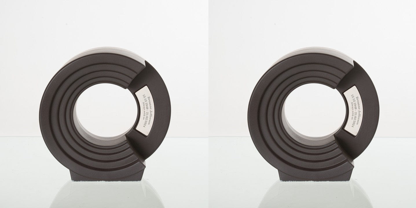 Pulvis Art Urns Adult Size Urn Gray Matte / Gray Matte / YES (+60$) Companion Urn "Solace" - Memorial Urn for Two | Ceramic Double Urn