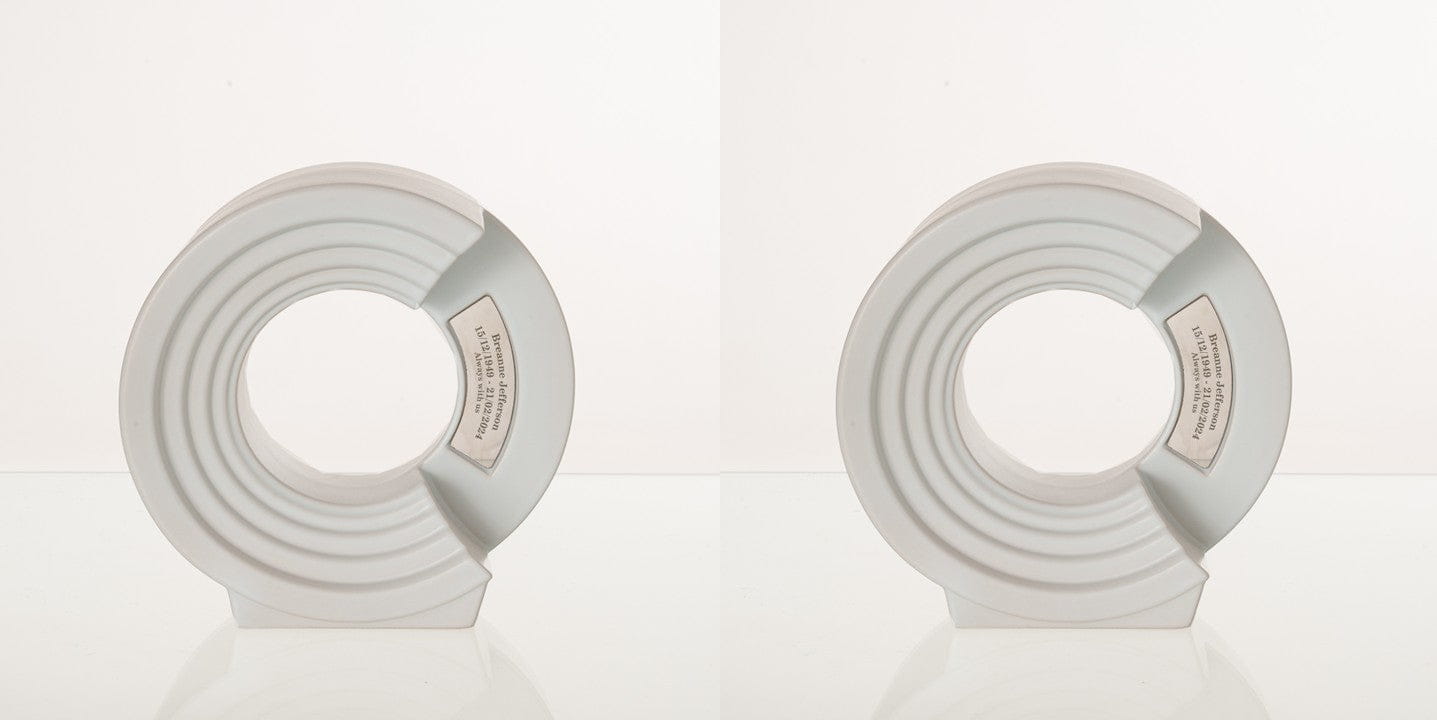 Pulvis Art Urns Adult Size Urn White Matte / White Matte / YES (+60$) Companion Urn "Solace" - Memorial Urn for Two | Ceramic Double Urn