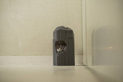 Pulvis Art Urns Adult Size Urn Cremation Candle Urn for Ashes "Heart" - Large | Grey Matte | Ceramic
