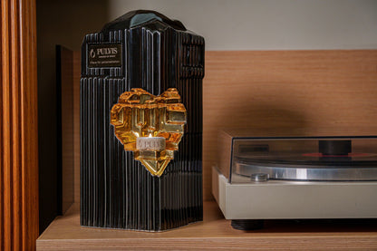 Pulvis Art Urns Adult Size Urn Cremation Candle Urn for Ashes "Heart" - Large | Lamp Black | Ceramic