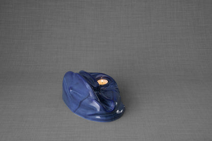 Pulvis Art Urns Adult Size Urn Cremation Urn "Cozy" - Blue Melange | Ceramic Picture Frame Urn