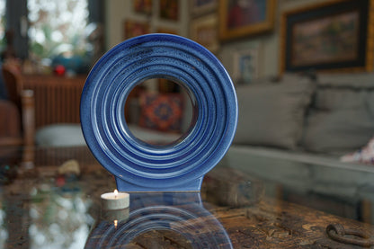 Pulvis Art Urns Adult Size Urn Cremation Urn "Solace" - Adult Memorial Urn | Blue Melange | Ceramic