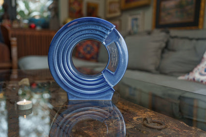 Pulvis Art Urns Adult Size Urn Cremation Urn "Solace" - Adult Memorial Urn | Blue Melange | Ceramic