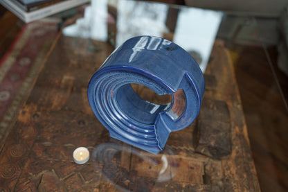 Pulvis Art Urns Adult Size Urn Cremation Urn "Solace" - Adult Memorial Urn | Blue Melange | Ceramic