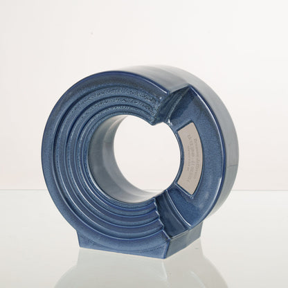 Pulvis Art Urns Adult Size Urn Cremation Urn "Solace" - Adult Memorial Urn | Blue Melange | Ceramic