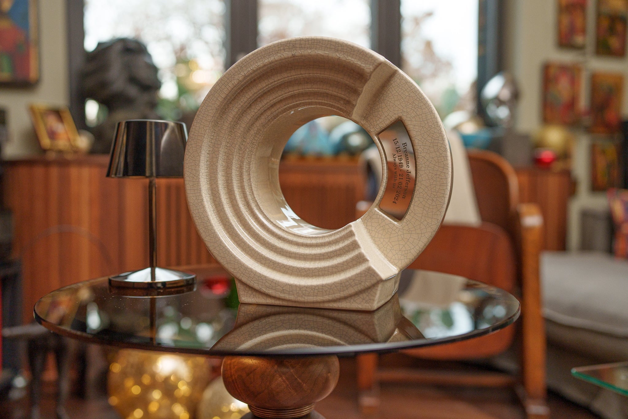 Cremation Urn "Solace" - Adult Memorial Urn | Craquelure | Ceramic