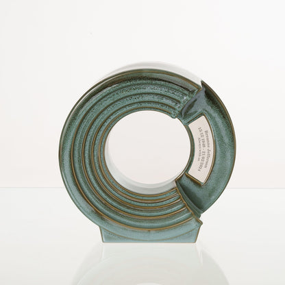 Pulvis Art Urns Adult Size Urn Cremation Urn "Solace" - Adult Memorial Urn | Oily Green Melange | Ceramic