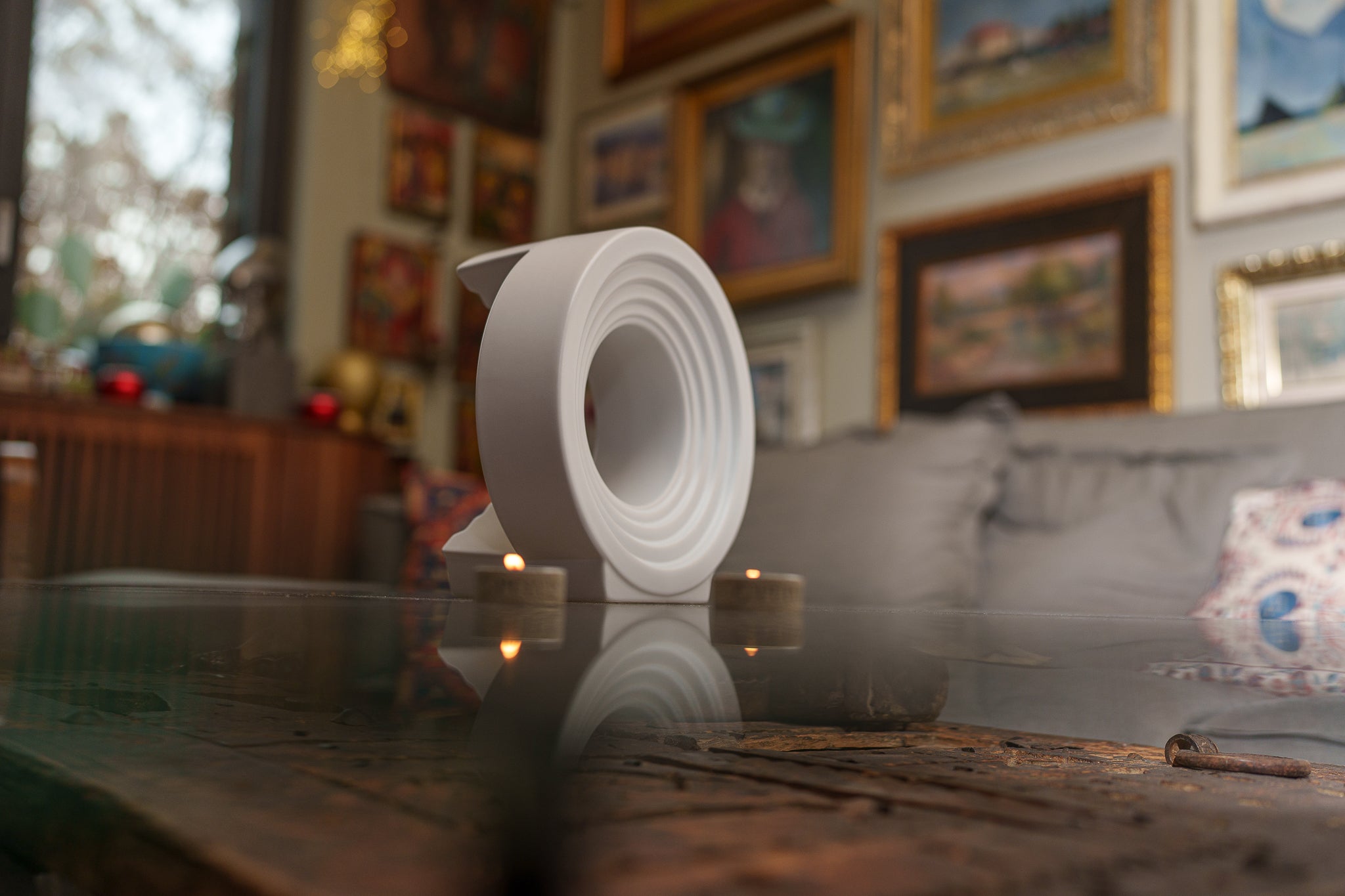 Pulvis Art Urns Adult Size Urn Cremation Urn "Solace" - Adult Memorial Urn | White Matte | Ceramic