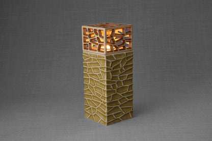 "Everlasting Flame" Cremation Urn for Ashes - Dark Sand | Ceramic Urn