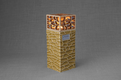 "Everlasting Flame" Cremation Urn for Ashes - Dark Sand | Ceramic Urn