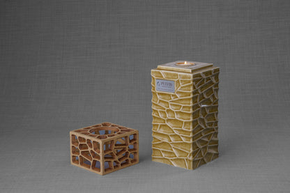 "Everlasting Flame" Cremation Urn for Ashes - Dark Sand | Ceramic Urn