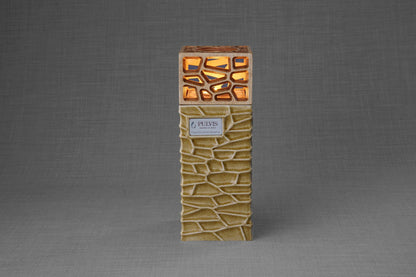 "Everlasting Flame" Cremation Urn for Ashes - Dark Sand | Ceramic Urn
