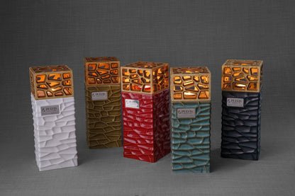 "Everlasting Flame" Cremation Urn for Ashes - Dark Sand | Ceramic Urn