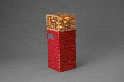 "Everlasting Flame" Cremation Urn for Ashes - Red | Ceramic Urn