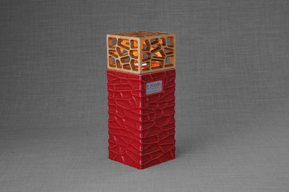 "Everlasting Flame" Cremation Urn for Ashes - Red | Ceramic Urn