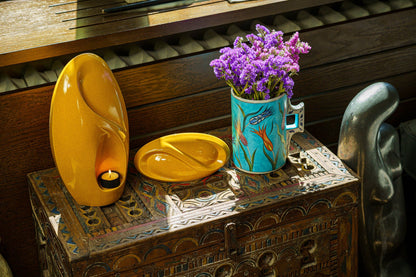 Pulvis Art Urns Adult Size Urn Eternity Handmade Cremation Urn for Ashes - Large | Amber Yellow | Ceramic