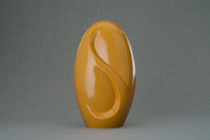 Pulvis Art Urns Adult Size Urn Eternity Handmade Cremation Urn for Ashes - Large | Amber Yellow | Ceramic