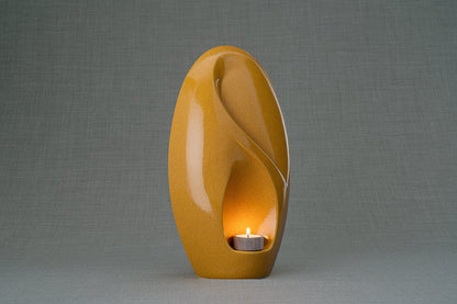 Pulvis Art Urns Adult Size Urn Eternity Handmade Cremation Urn for Ashes - Large | Amber Yellow | Ceramic