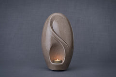 Eternity Handmade Cremation Urn for Ashes - Large | Beige Grey | Ceramic