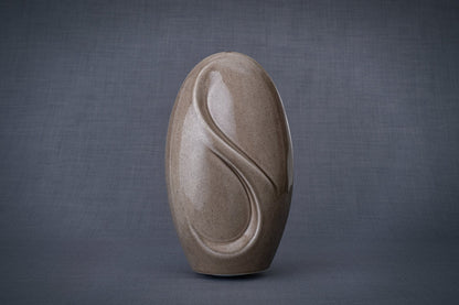 Pulvis Art Urns Adult Size Urn Eternity Handmade Cremation Urn for Ashes - Large | Beige Grey | Ceramic