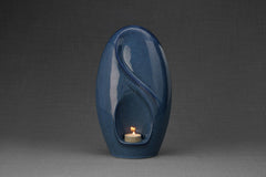 Eternity Handmade Cremation Urn for Ashes - Large | Blue Melange | Ceramic