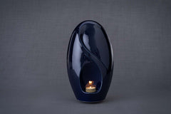 Eternity Handmade Cremation Urn for Ashes - Large | Cobalt Metallic | Ceramic