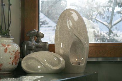 Pulvis Art Urns Adult Size Urn Eternity Handmade Cremation Urn for Ashes - Large | Craquelure | Ceramic