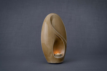 Pulvis Art Urns Adult Size Urn Eternity Handmade Cremation Urn for Ashes - Large | Dark Sand | Ceramic