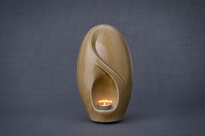 Pulvis Art Urns Adult Size Urn Eternity Handmade Cremation Urn for Ashes - Large | Dark Sand | Ceramic