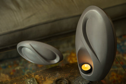 Pulvis Art Urns Adult Size Urn Eternity Handmade Cremation Urn for Ashes - Large | Grey Matte | Ceramic
