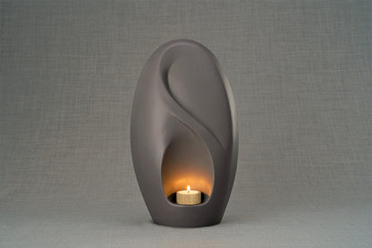 Pulvis Art Urns Adult Size Urn Eternity Handmade Cremation Urn for Ashes - Large | Grey Matte | Ceramic