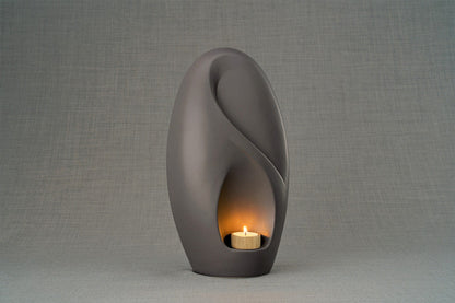 Pulvis Art Urns Adult Size Urn Eternity Handmade Cremation Urn for Ashes - Large | Grey Matte | Ceramic