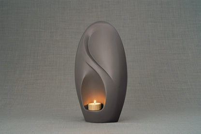 Pulvis Art Urns Adult Size Urn Eternity Handmade Cremation Urn for Ashes - Large | Grey Matte | Ceramic