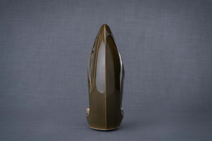 Pulvis Art Urns Adult Size Urn Eternity Handmade Cremation Urn for Ashes - Large | Oily Green | Ceramic
